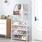 Maqiato | Steel Coat Rack with Shoe Storage Shelf