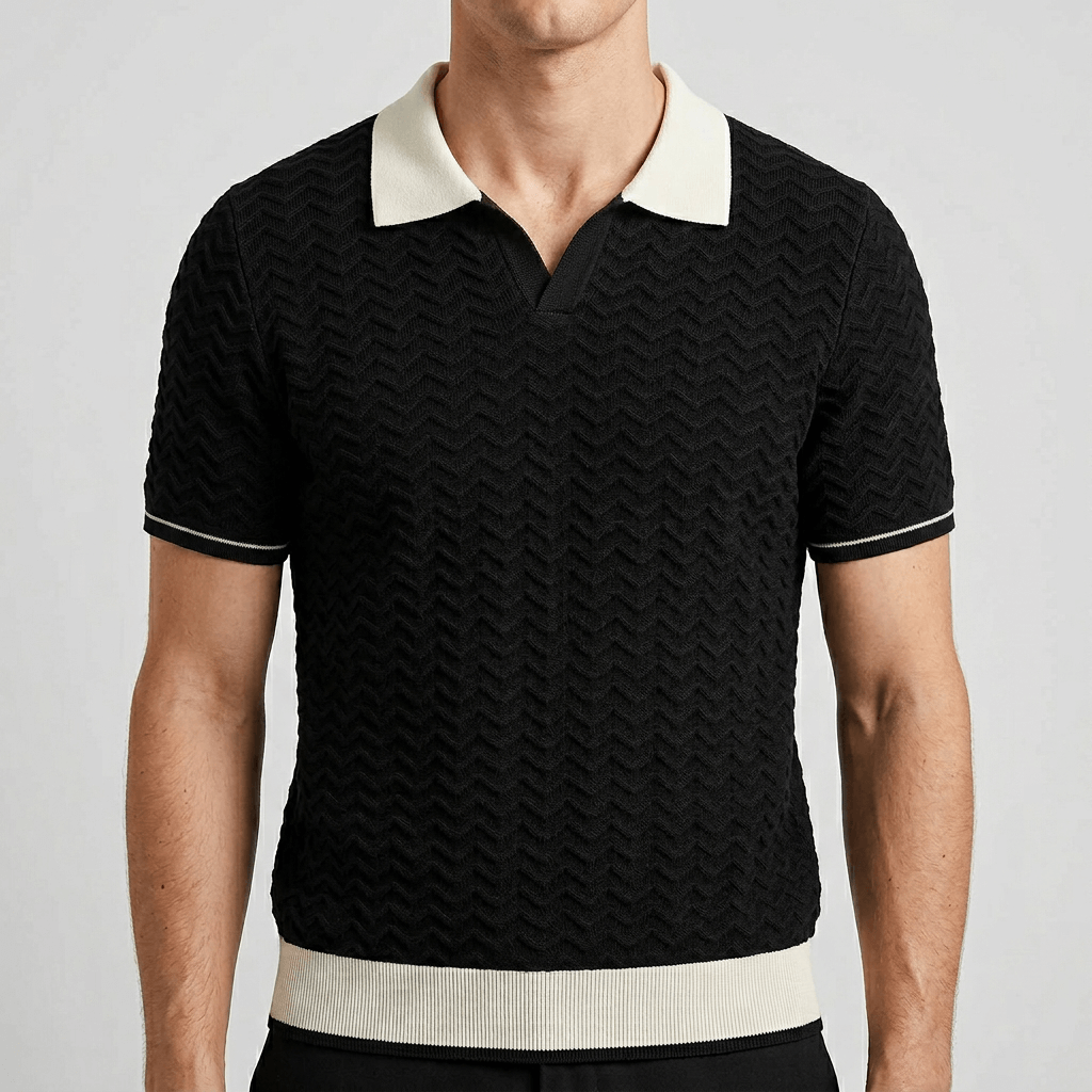 Maqiato | Textured wave polo shirt
