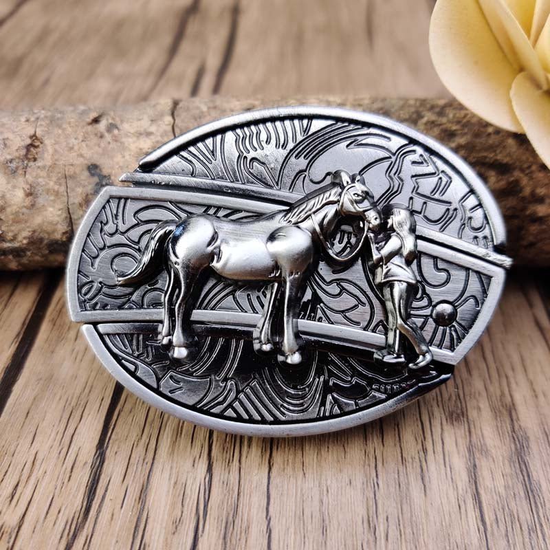 Maqiato | Metal Oval Cowboy Belt Buckle