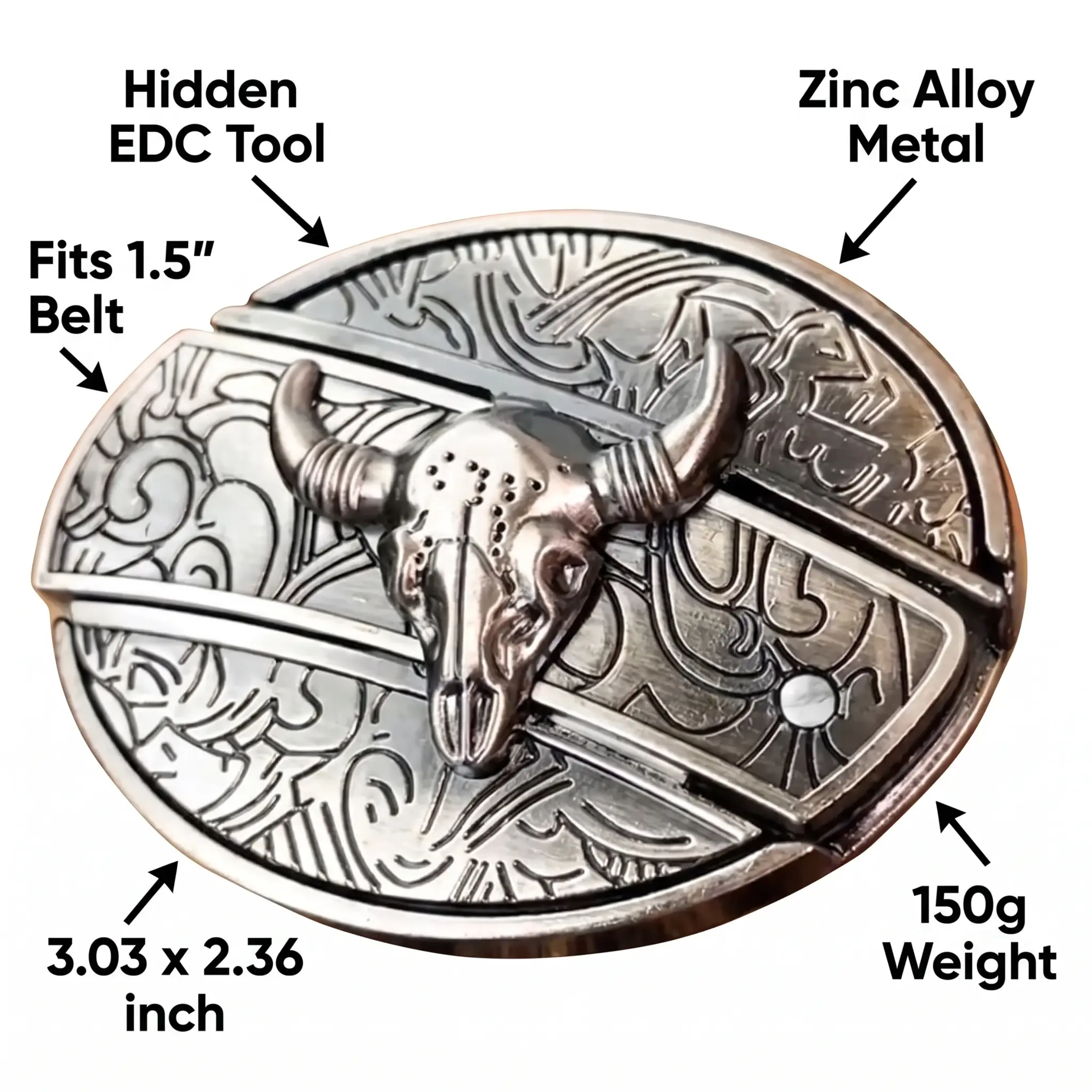 Maqiato | Western Belt Buckle with Hidden Tool