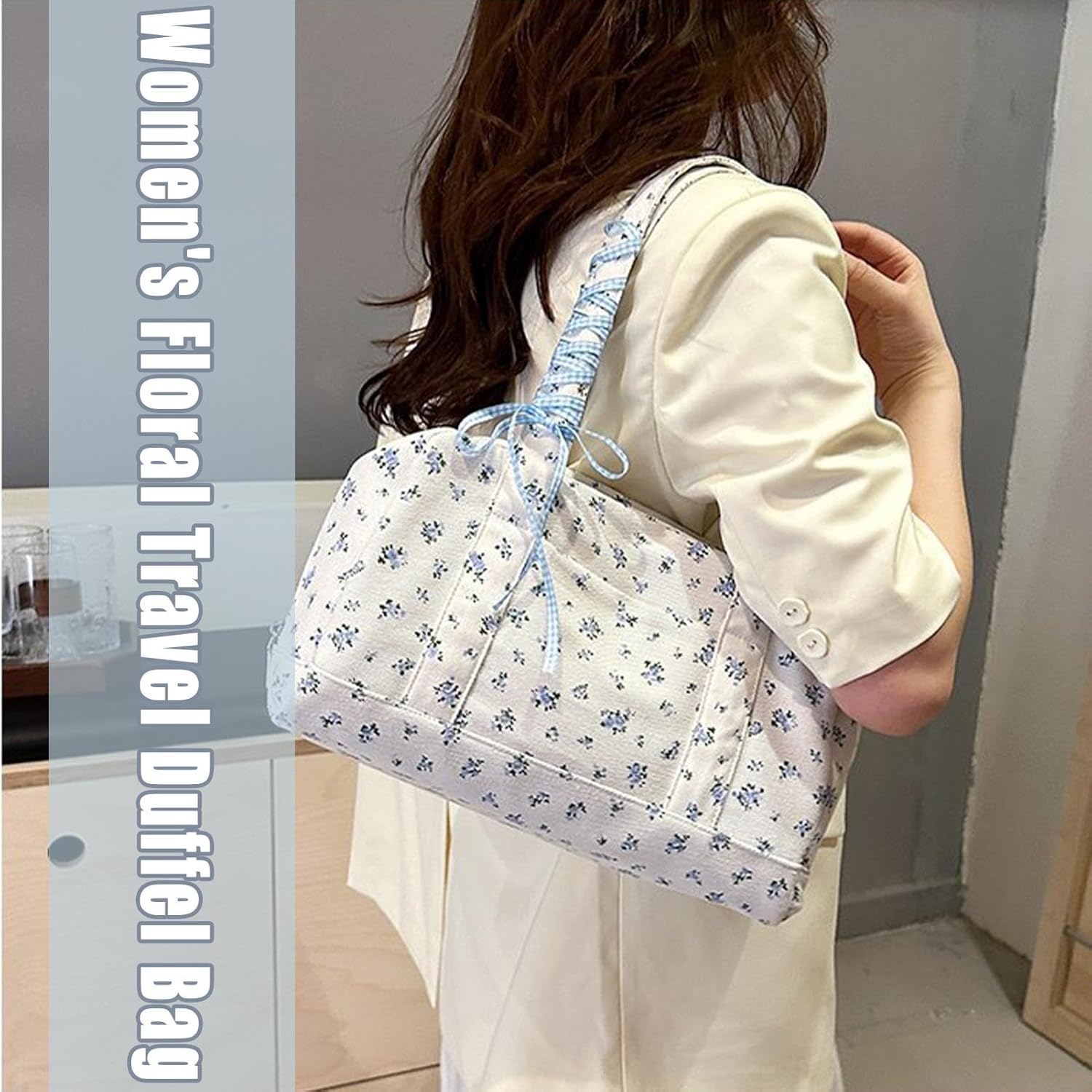 Maqiato | Women's Canvas Bow Weekender Duffle Bag