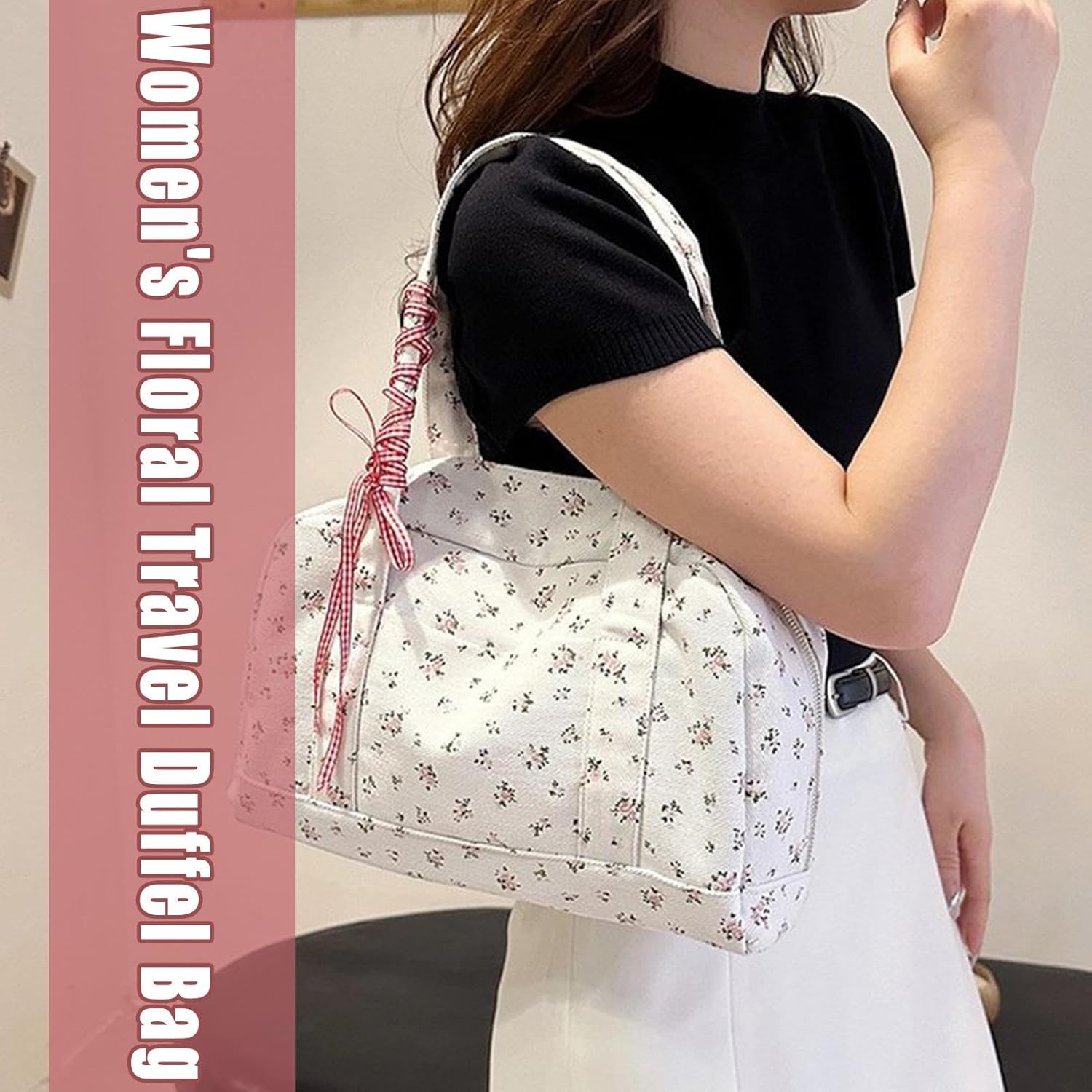 Maqiato | Women's Canvas Bow Weekender Duffle Bag