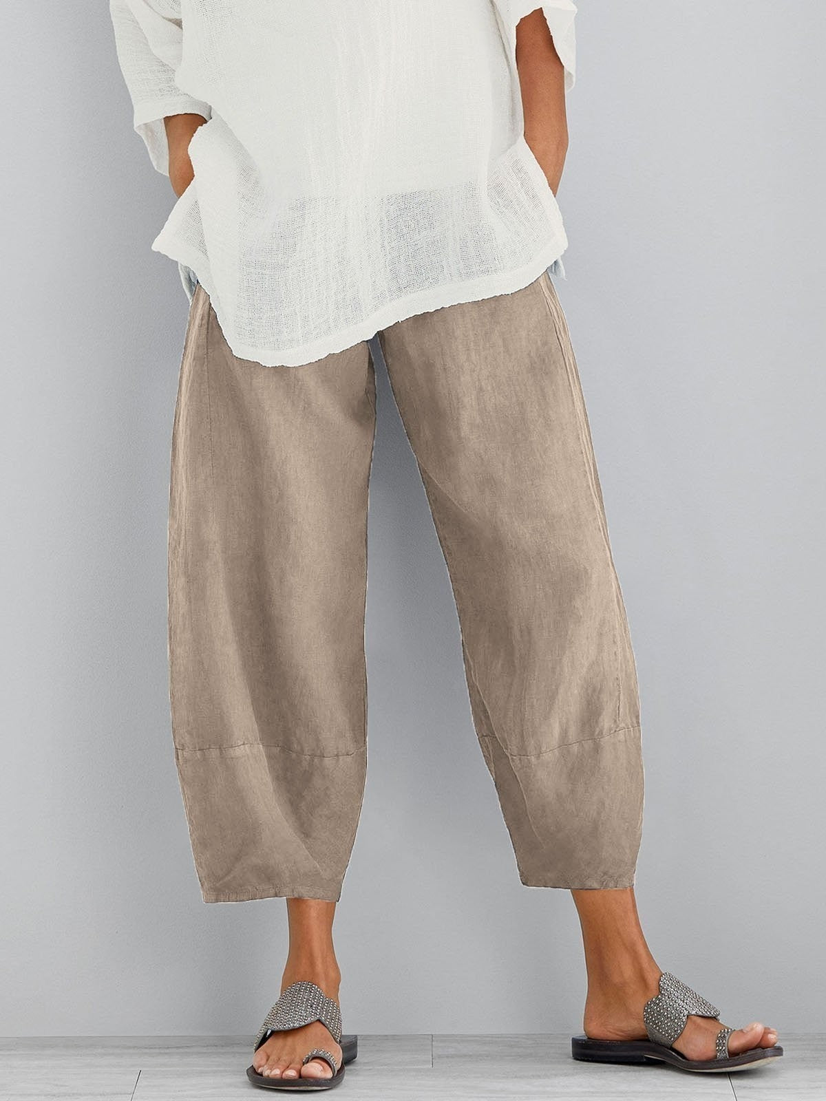 Maqiato | Women's Cropped Cotton Pants