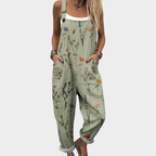 Maqiato | Women's Floral Jumpsuit in Green