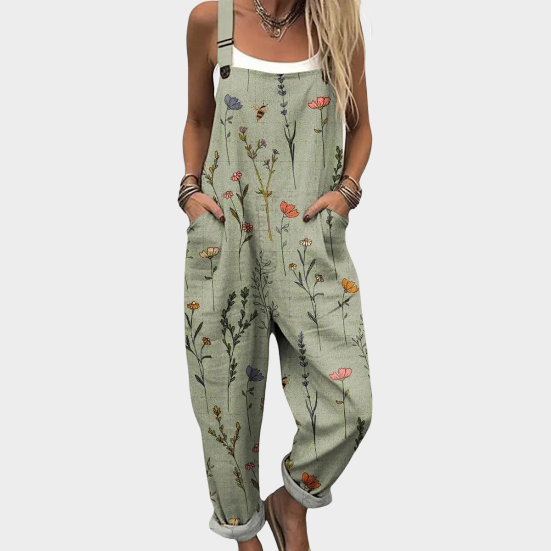 Maqiato | Women's Floral Jumpsuit in Green
