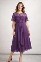 Maqiato | Women's Lace Chiffon Midi Dress