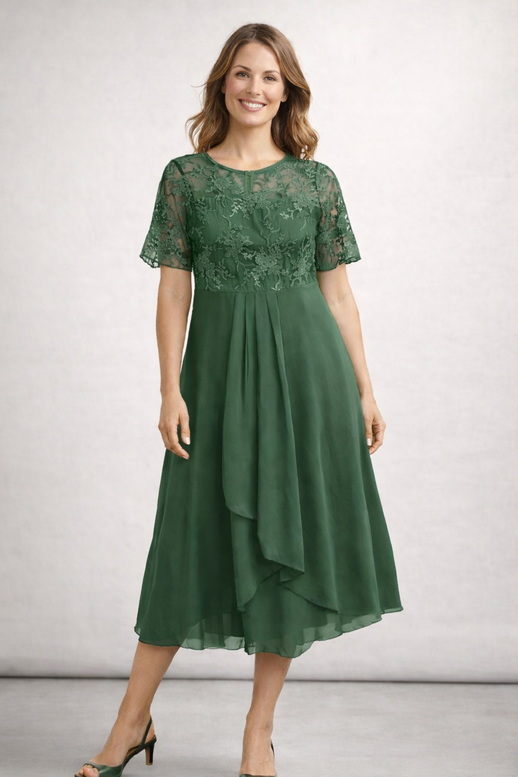 Maqiato | Women's Lace Chiffon Midi Dress