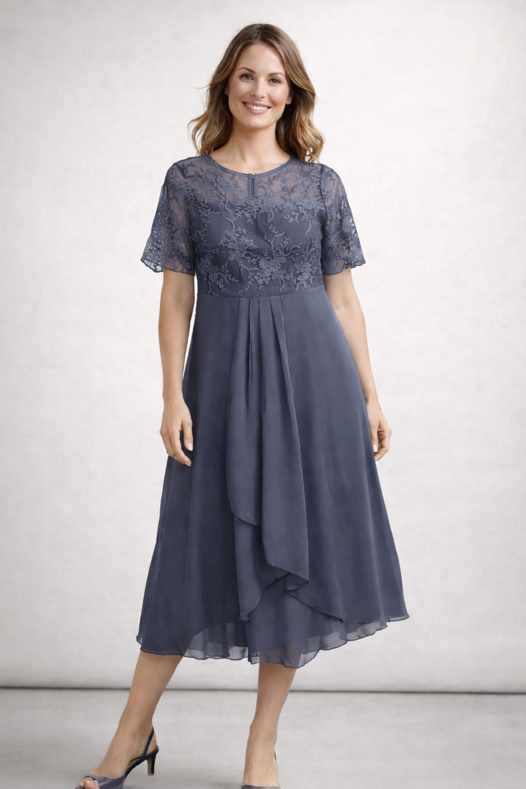 Maqiato | Women's Lace Chiffon Midi Dress