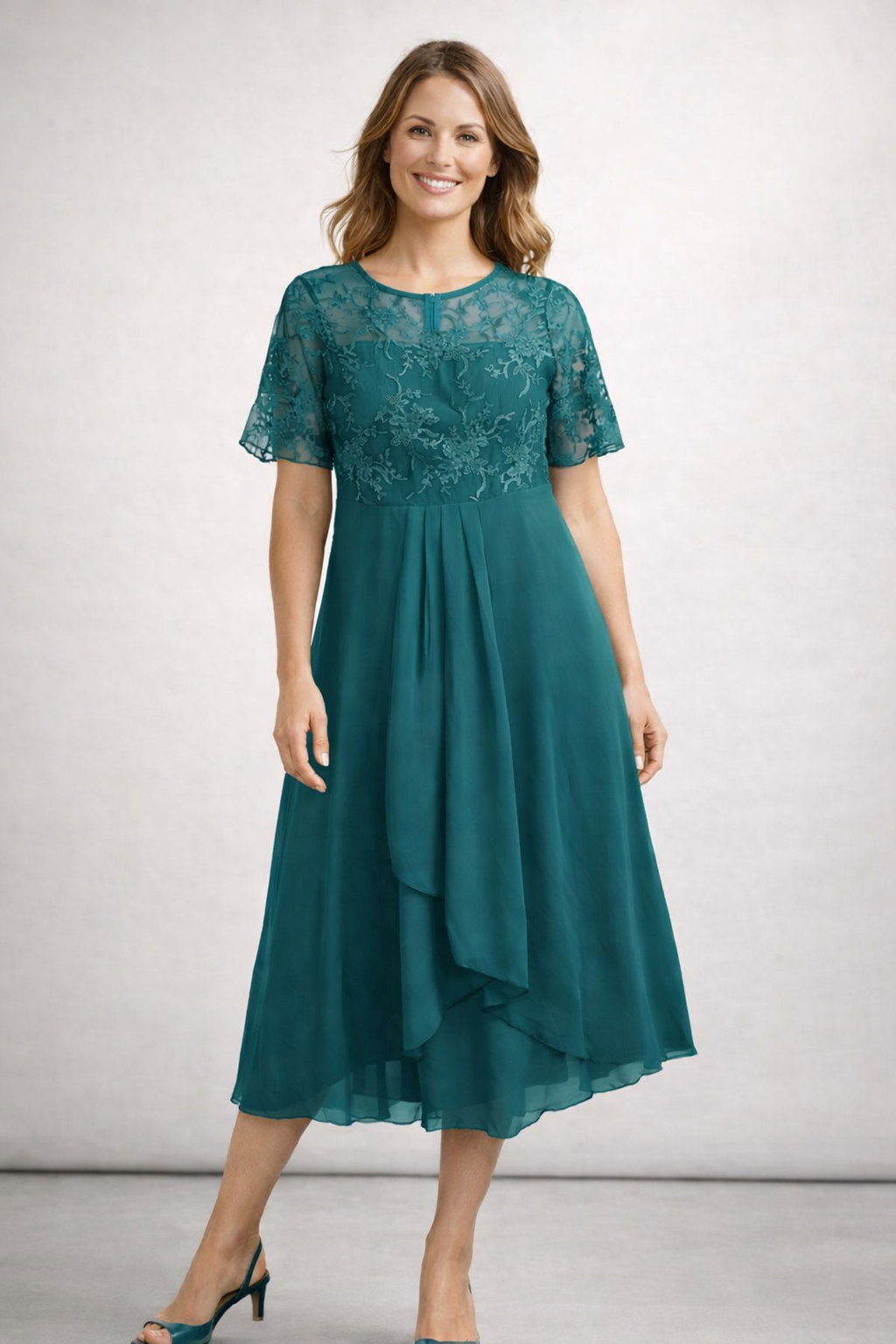 Maqiato | Women's Lace Chiffon Midi Dress