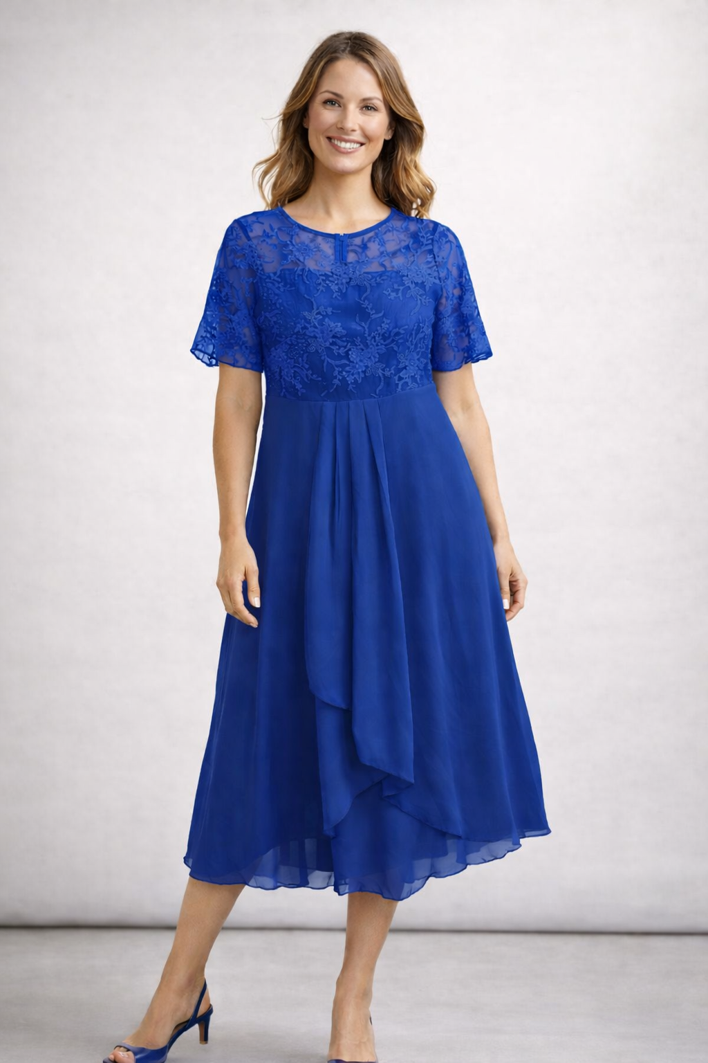 Maqiato | Women's Lace Chiffon Midi Dress