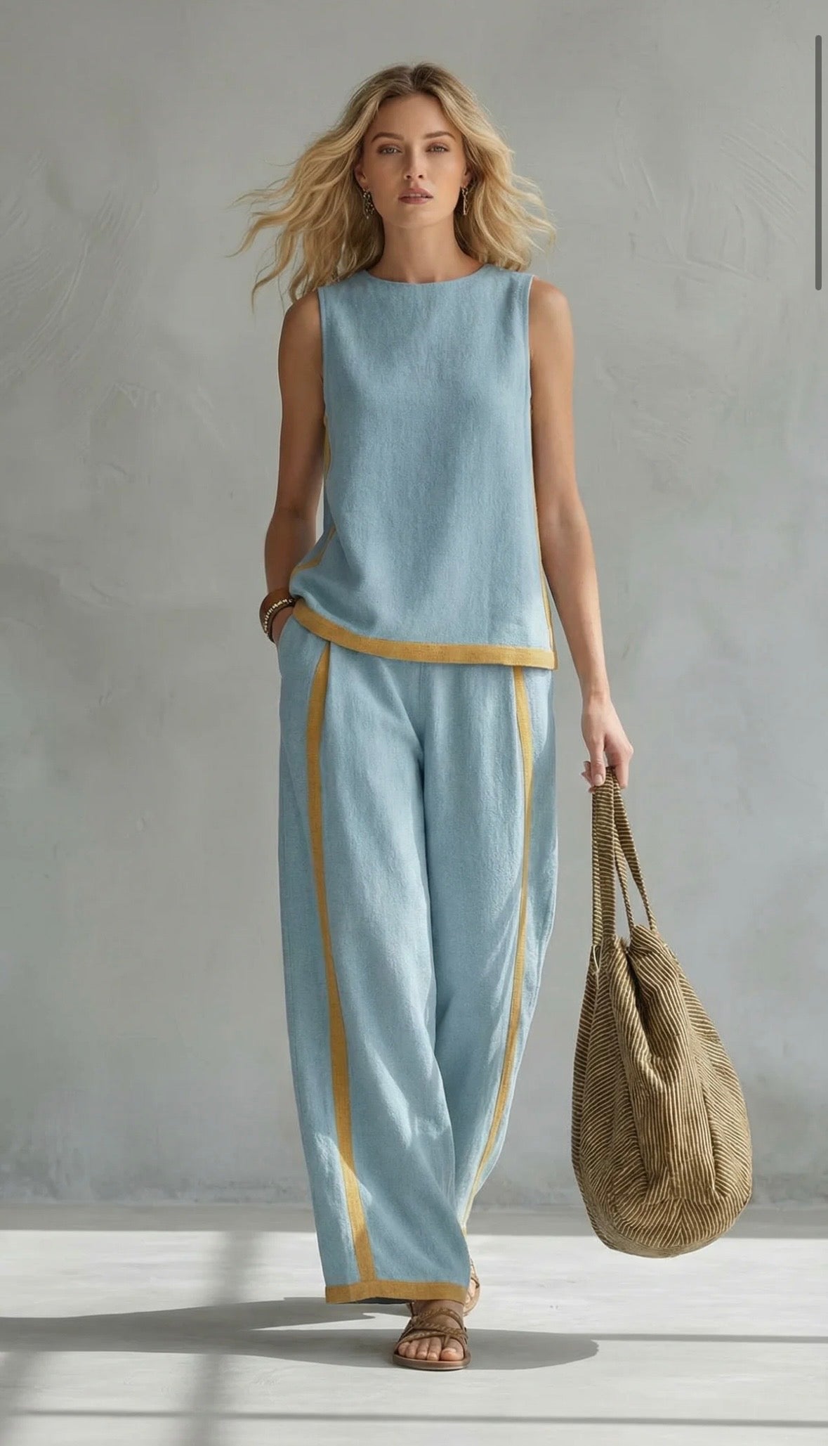 Maqiato | Women's Linen Blend Two-Piece Set