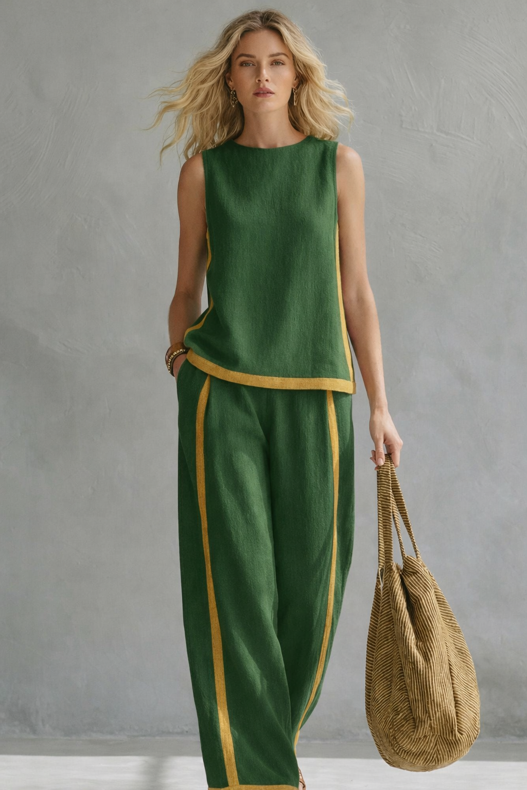 Maqiato | Women's Linen Blend Two-Piece Set