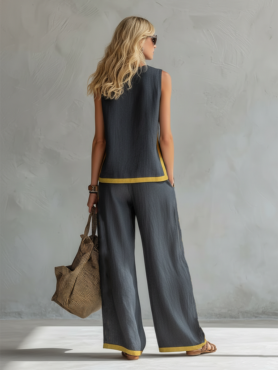 Maqiato | Women's Linen Blend Two-Piece Set