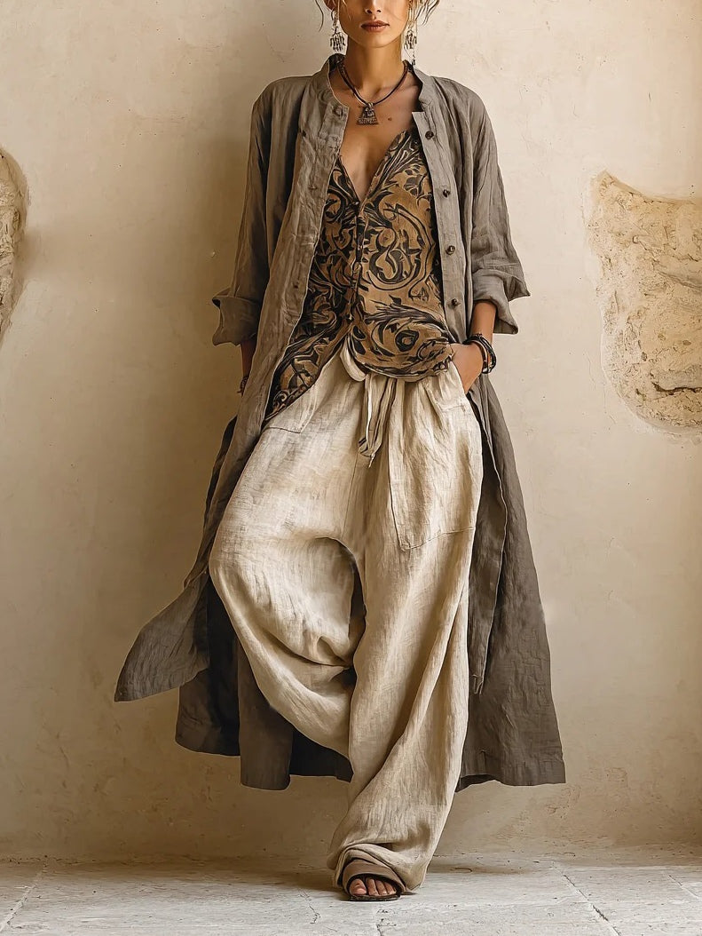 Maqiato | Women's Linen Three-Piece Set