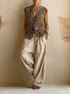 Maqiato | Women's Linen Three-Piece Set