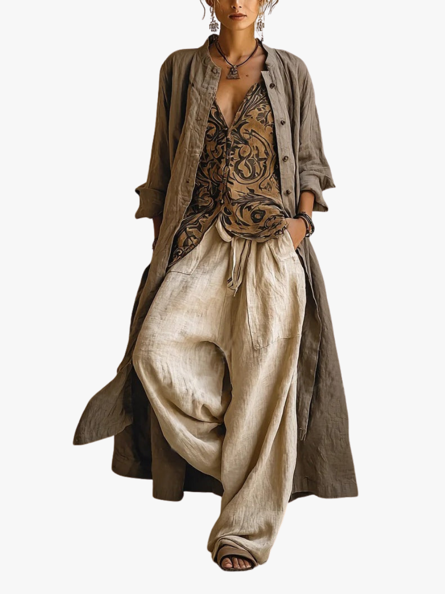 Maqiato | Women's Linen Three-Piece Set