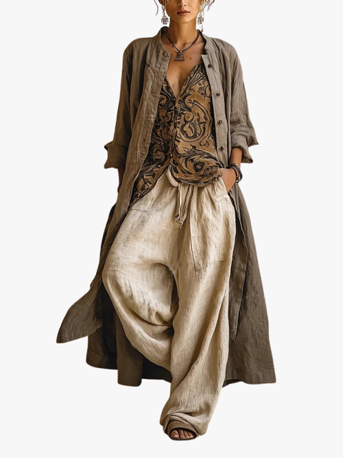 Maqiato | Women's Linen Three-Piece Set