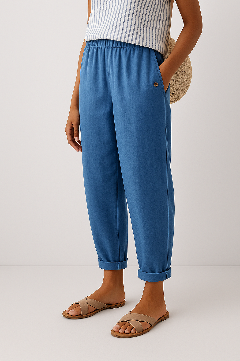 Maqiato | Women's Relaxed Linen Blend Tapered Pants