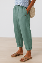 Maqiato | Women's Relaxed Linen Blend Tapered Pants