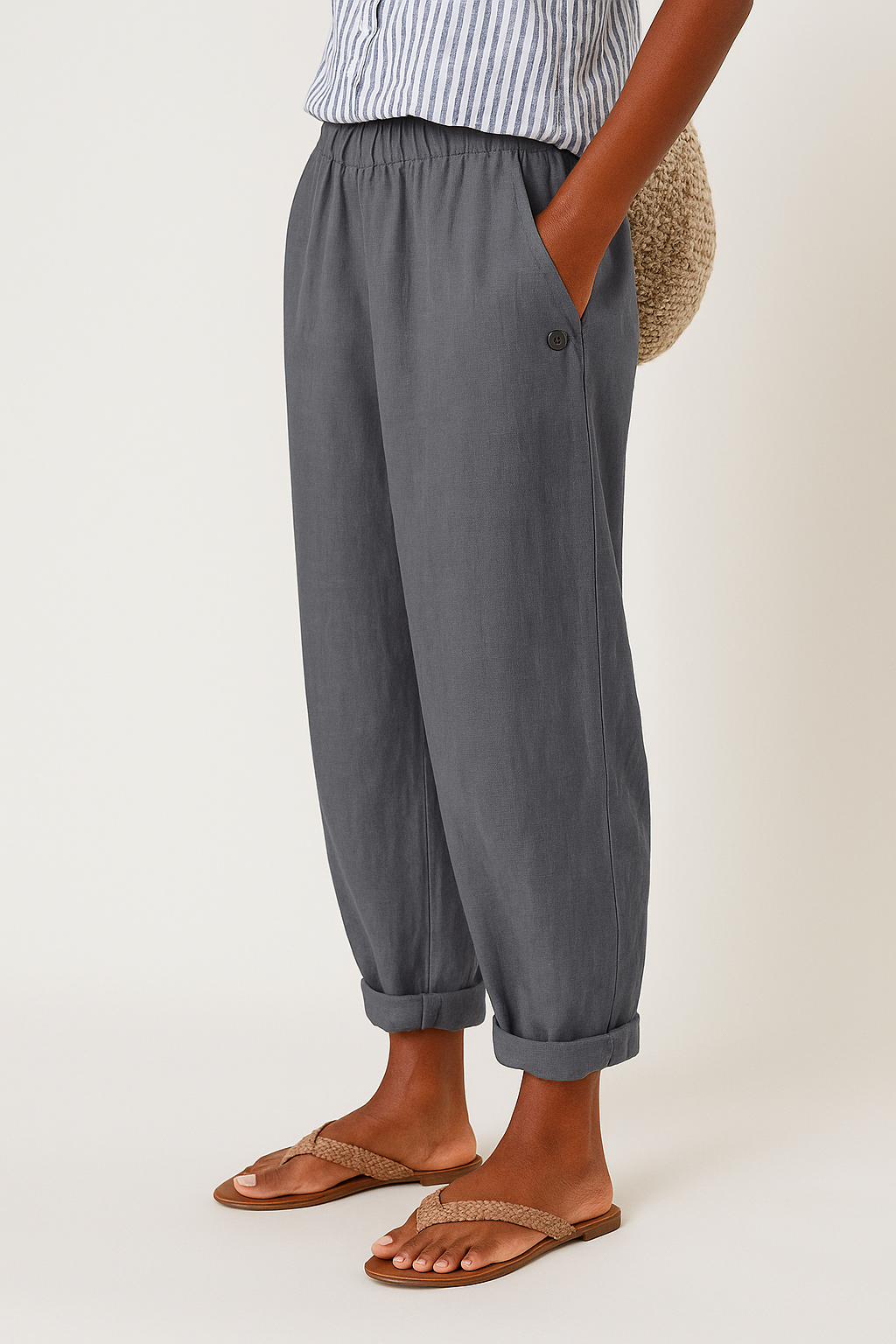 Maqiato | Women's Relaxed Linen Blend Tapered Pants