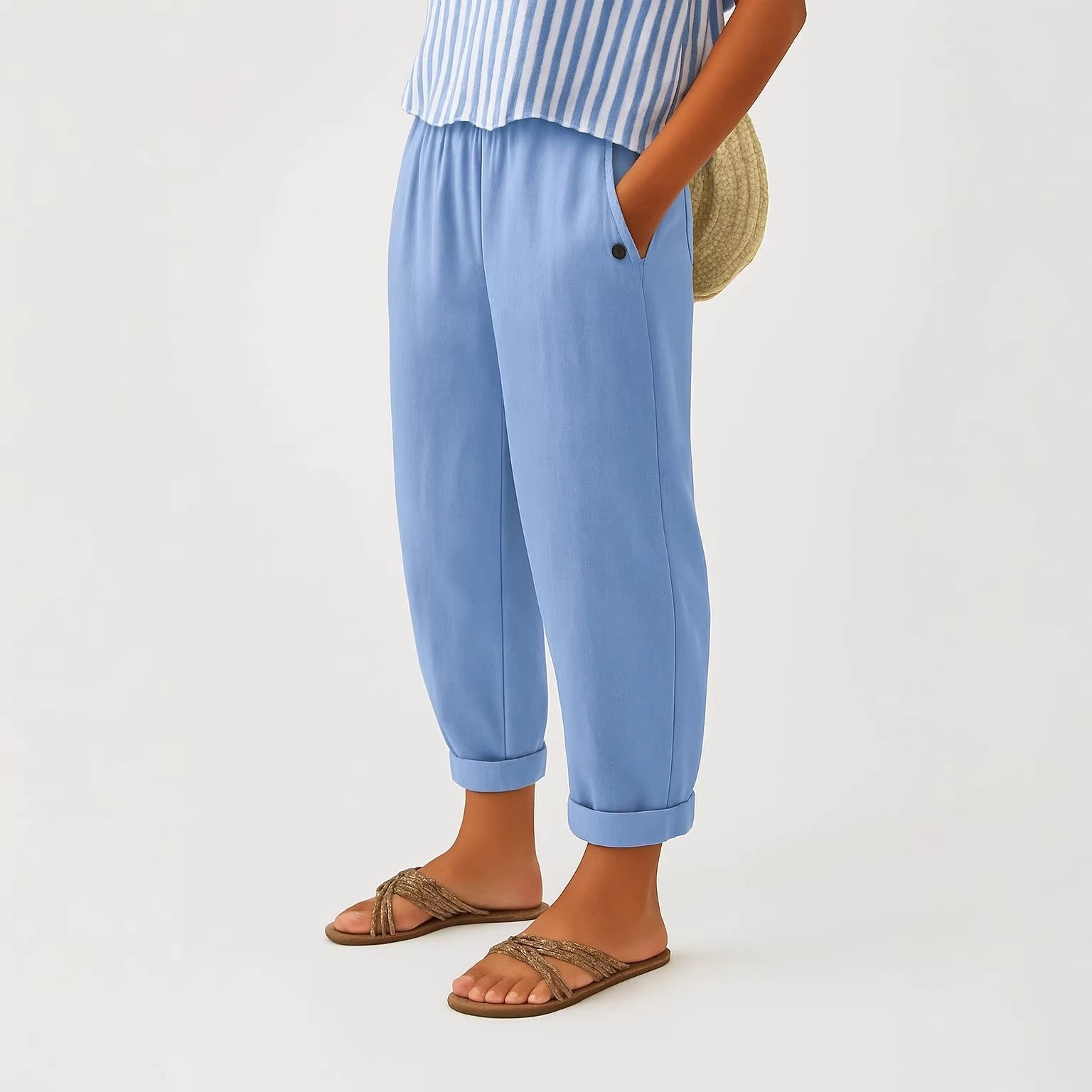 Maqiato | Women's Relaxed Linen Blend Tapered Pants