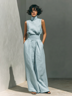 Maqiato | Women's Wide-Leg Cotton Pants Set