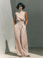 Maqiato | Women's Wide-Leg Cotton Pants Set