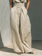 Maqiato | Women's Wide-Leg Cotton Pants Set