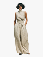 Maqiato | Women's Wide-Leg Cotton Pants Set
