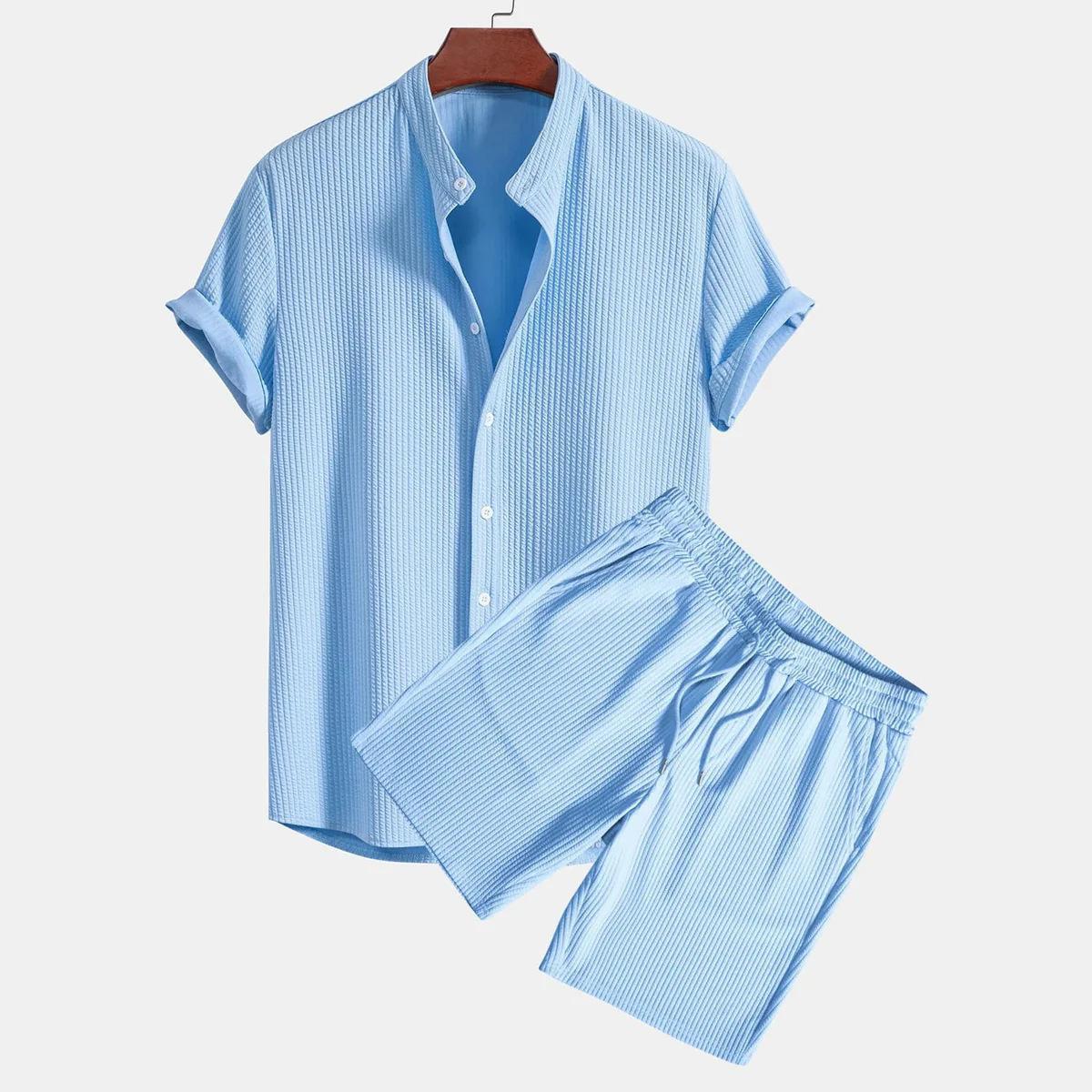 Maqiato | Men's Velvet Polo & Shorts Set