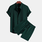 Maqiato | Men's Velvet Polo & Shorts Set