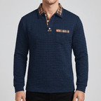 Maqiato | Checkered long sleeve polo shirt