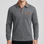 Maqiato | Checkered long sleeve polo shirt