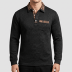 Maqiato | Checkered long sleeve polo shirt