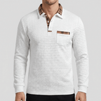 Maqiato | Checkered long sleeve polo shirt