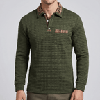 Maqiato | Checkered long sleeve polo shirt