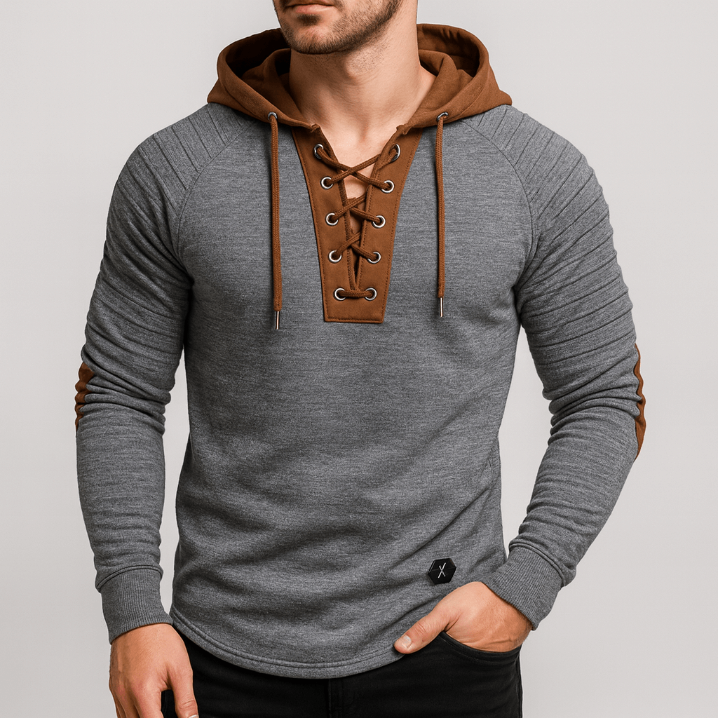 Maqiato | Lace-up ribbed hoodie