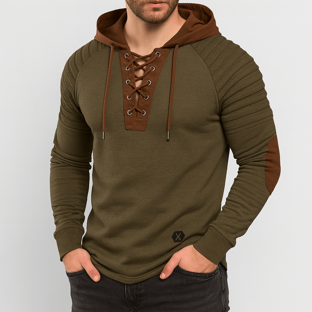Maqiato | Lace-up ribbed hoodie