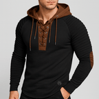 Maqiato | Lace-up ribbed hoodie