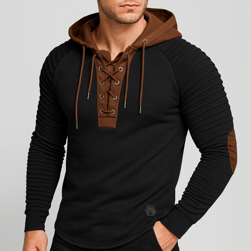 Maqiato | Lace-up ribbed hoodie