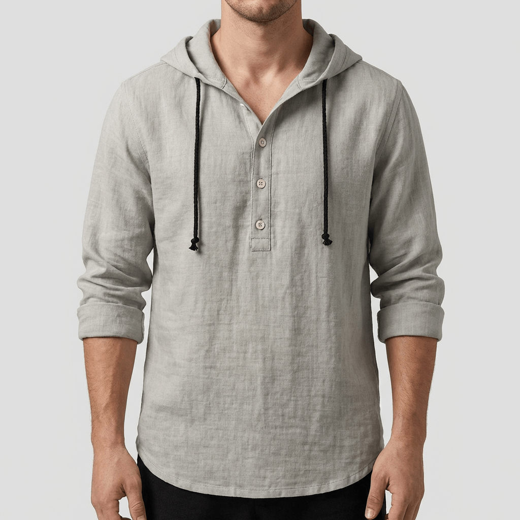 Maqiato | Lightweight linen hooded shirt