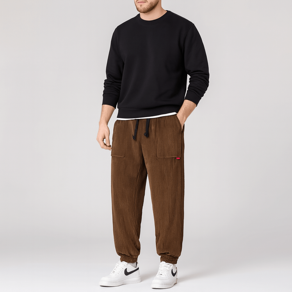 Maqiato | Soft corduroy sweatpants with adjustable waistband