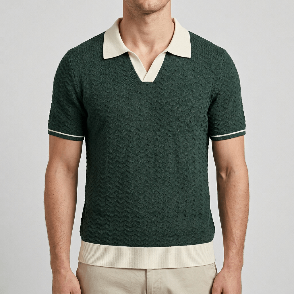 Maqiato | Textured wave polo shirt