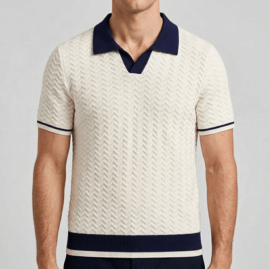Maqiato | Textured wave polo shirt