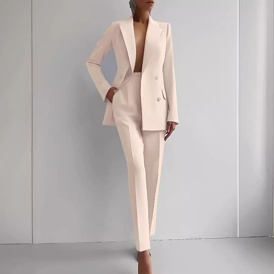 Women's Business Blazer and Slim Fit Pants Set