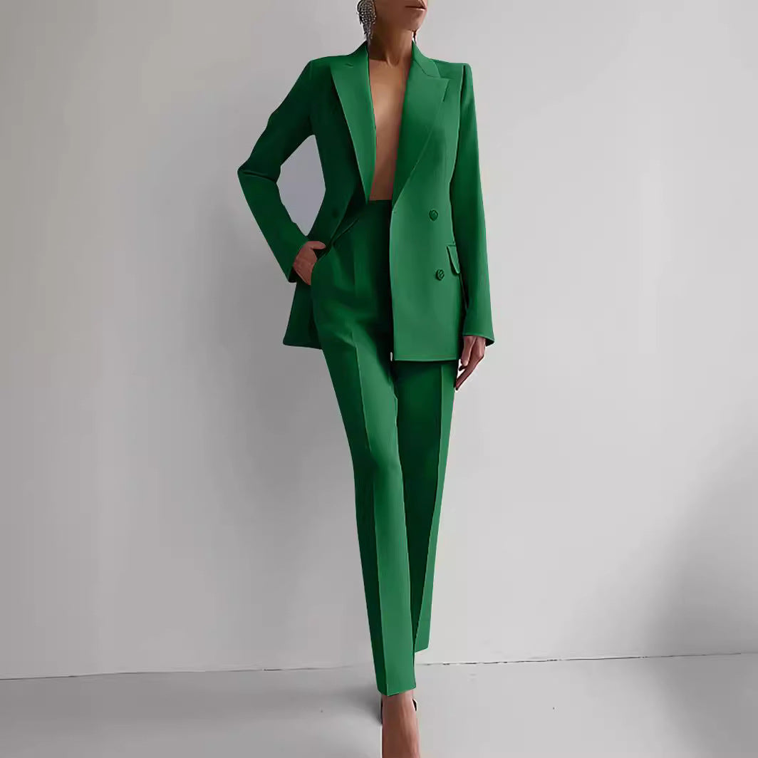 Women's Business Blazer and Slim Fit Pants Set