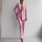 Women's Business Blazer and Slim Fit Pants Set