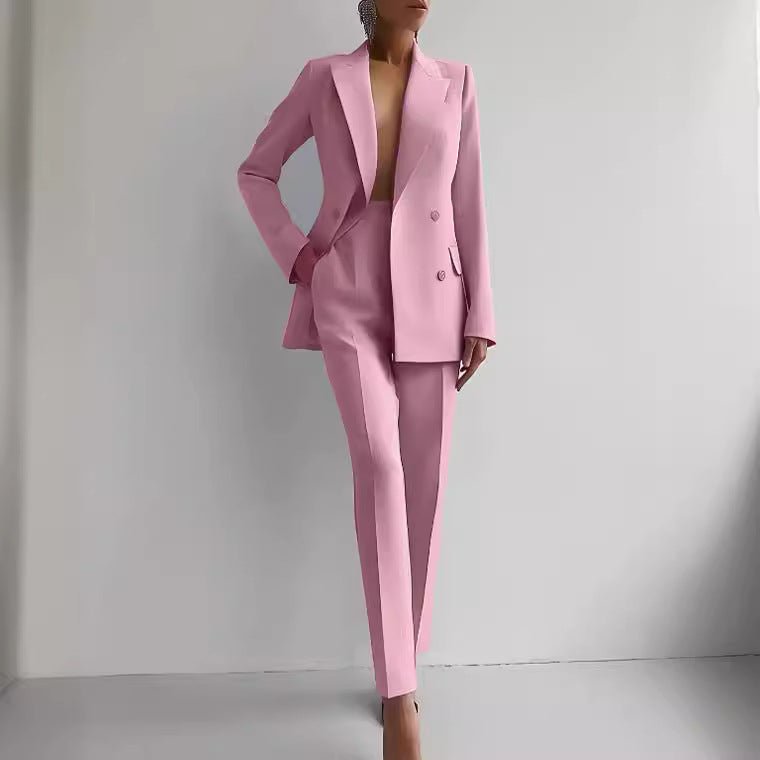 Women's Business Blazer and Slim Fit Pants Set