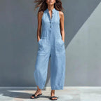 Women's Casual Wide Leg Jumpsuit with Pockets