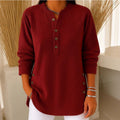 Women's Elegant V-Neck Long Sleeve Knit Top